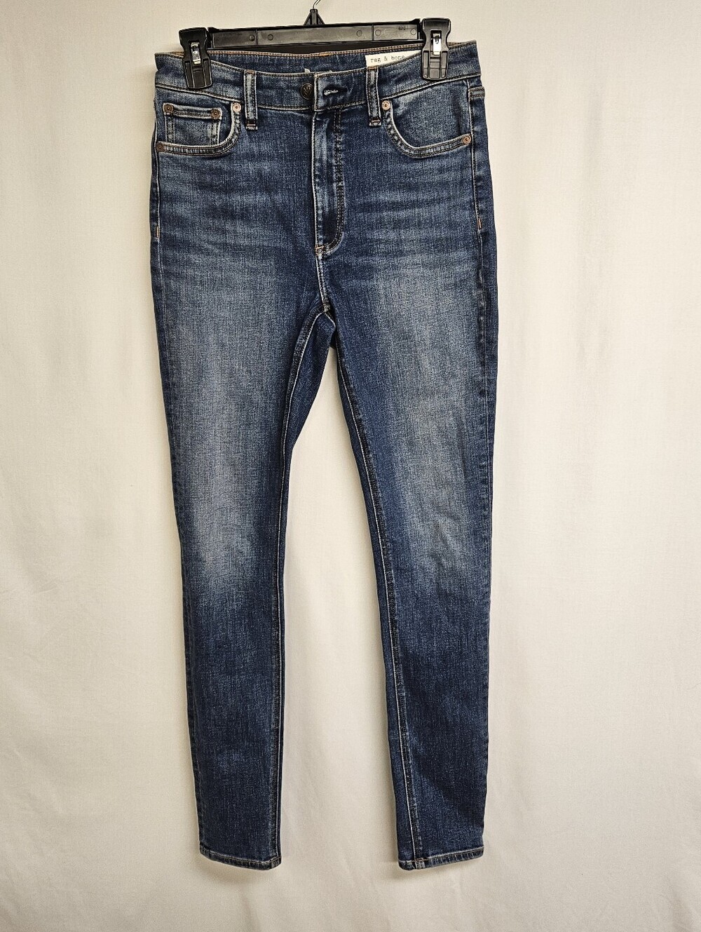 Rag And Bone Nina High Rise Ankle Skinny Jeans Womens 27 Blue Denim Cotton 27
